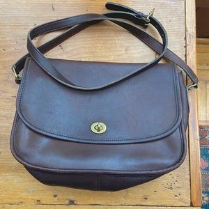 Vintage Coach City Bag - dark brown